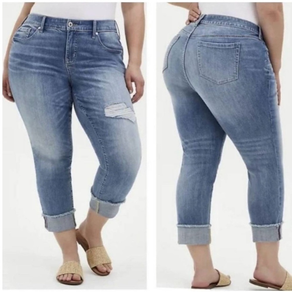 Torrid Vintage Stretch Crop Boyfriend Jean